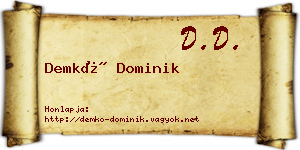 Demkó Dominik névjegykártya